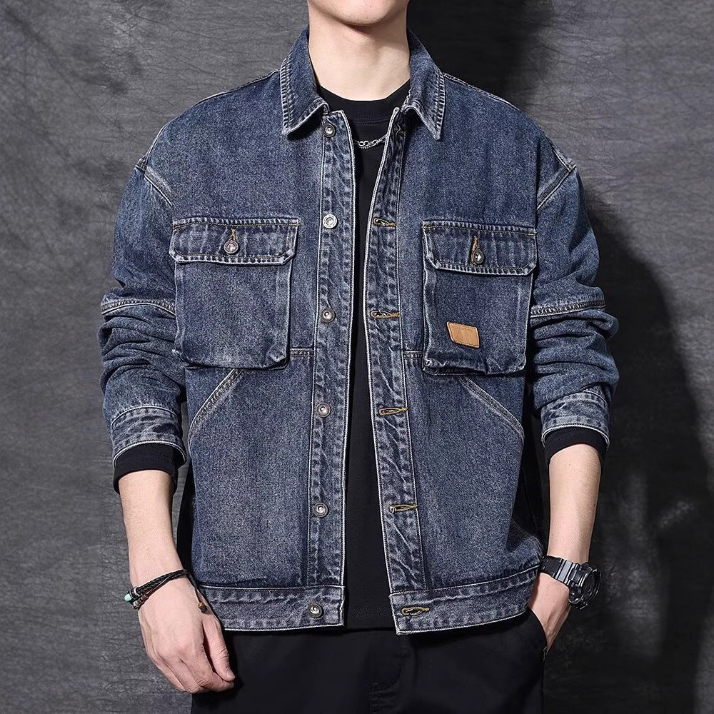 Men's Denim Jacket with Practical Pockets Mune Fashion