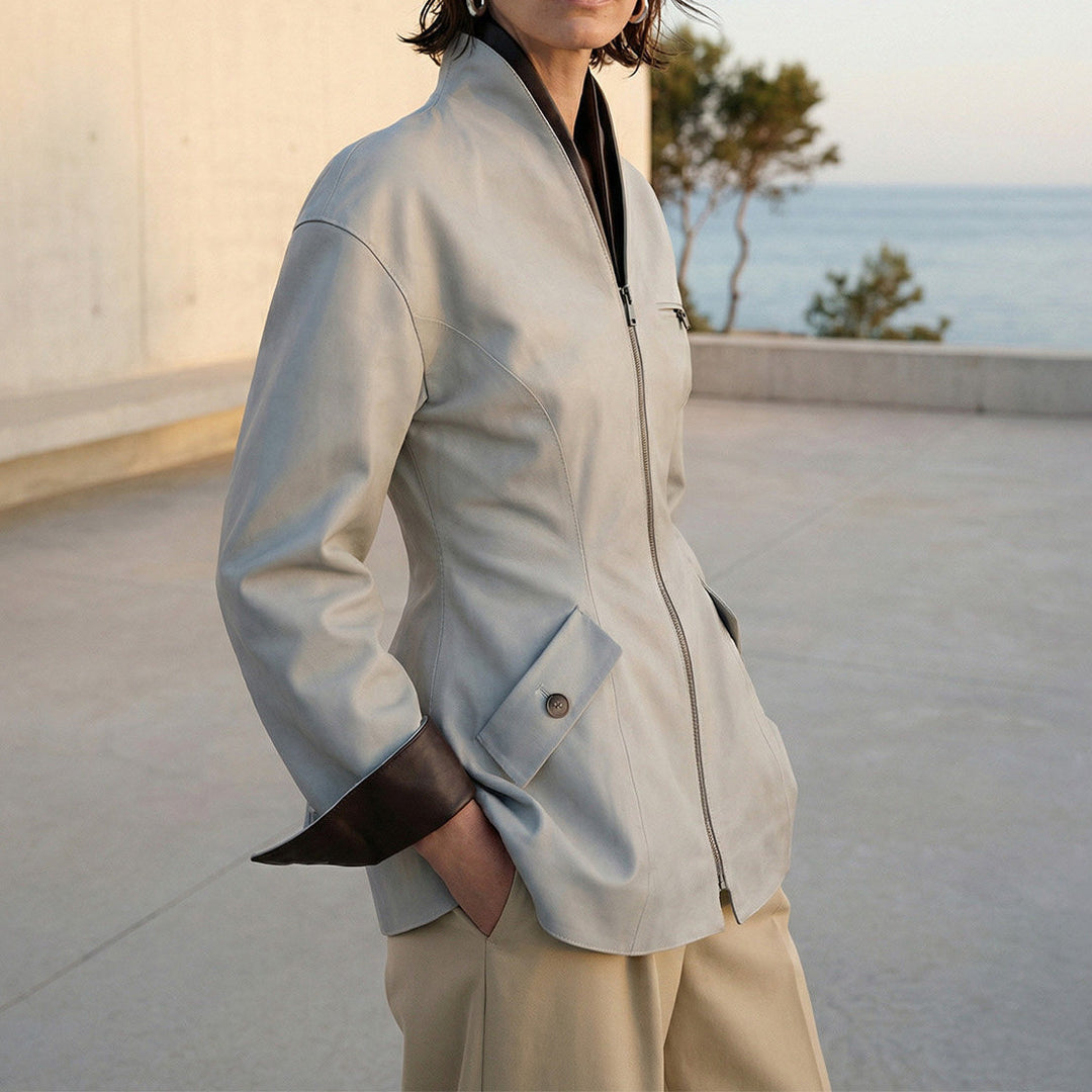 Women's trendy transitional jacket with zipper Mune Fashion