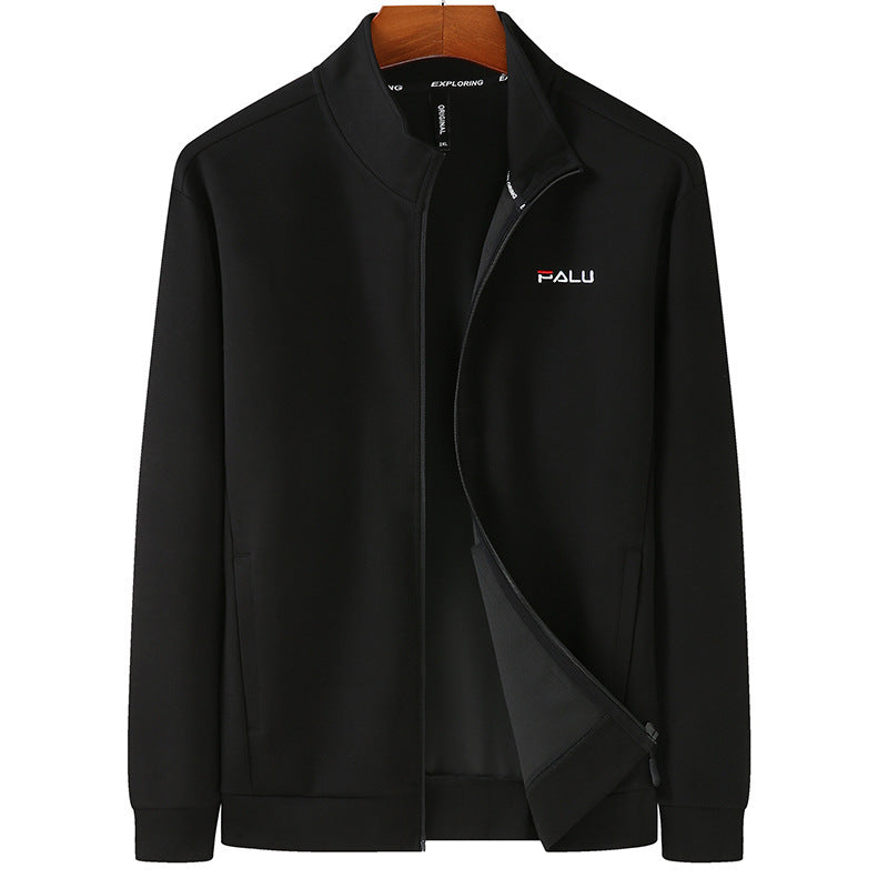 Men's sporty windproof training jacket with stand-up collar and concealed zipper Mune Fashion