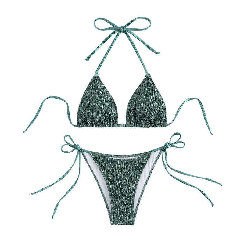 Women's Triangle Bikini with adjustable straps and elegant ruffle details Mune Fashion