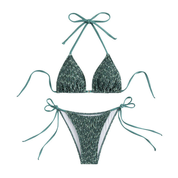 Women's Triangle Bikini with adjustable straps and elegant ruffle details Mune Fashion