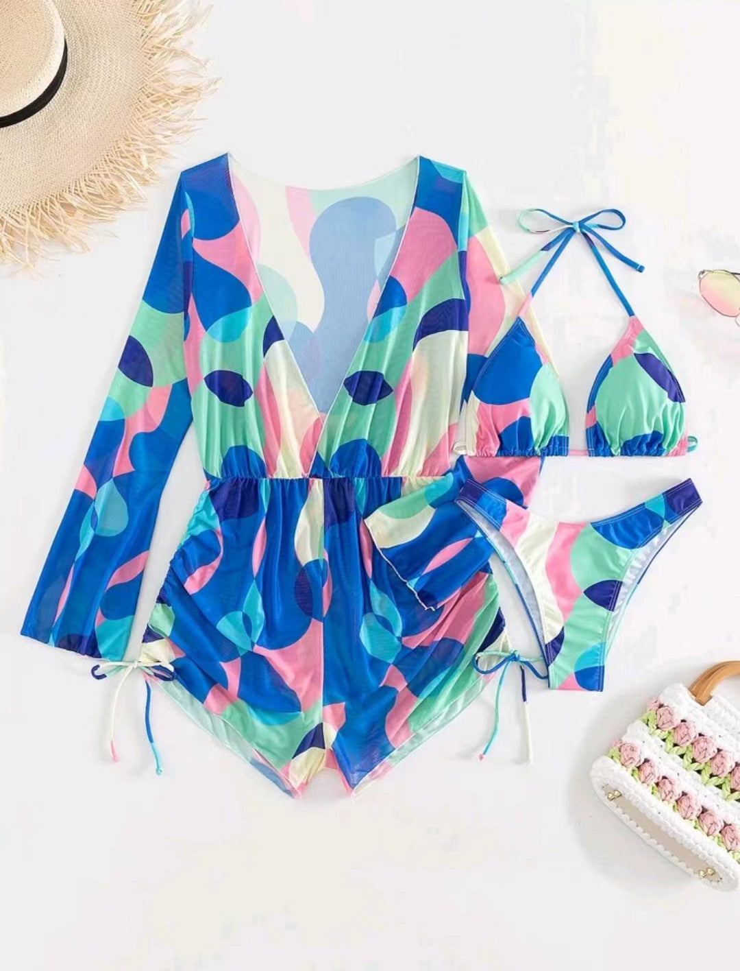 Women's beach outfit with airy tunic and bikini Mune Fashion