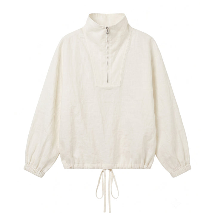 Damen Modische Langärmlige Bluse mit Stehkragen Mune Fashion