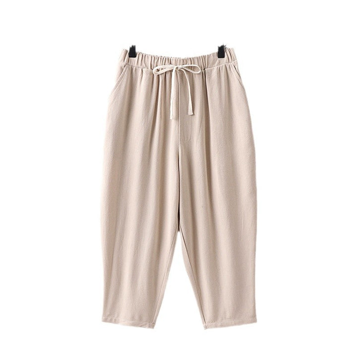 Women Casual Jogging Pants with Drawstring and Wide Leg Mune Fashion