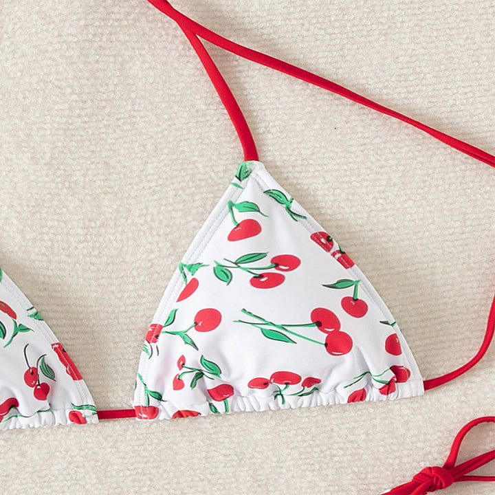 Ladies Triangle Bikini with cheerful cherry motif Mune Fashion