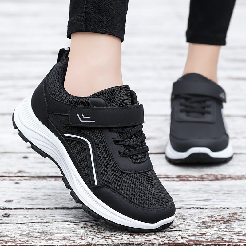 Ladies' nano comfort everyday sneakers with Velcro strap, padded shaft and shock-absorbing lightweight sole Mune Fashion