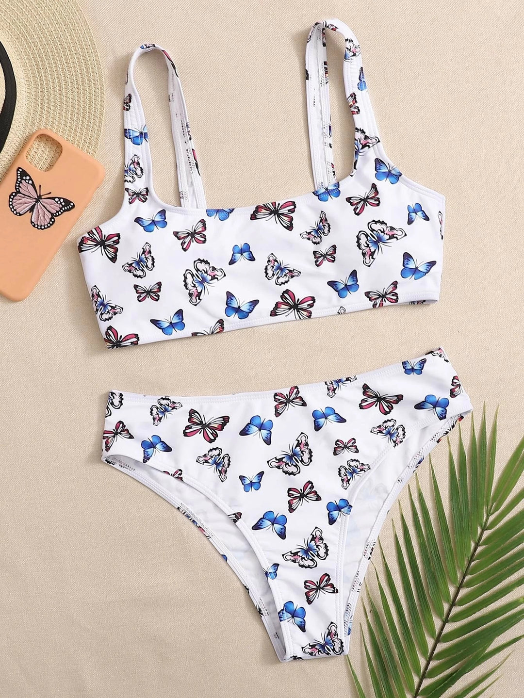 Women's bikini set with colorful butterfly pattern Mune Fashion