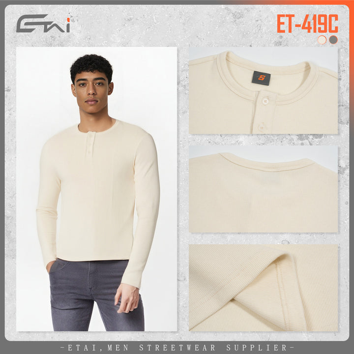 Women Long Sleeve Thermal Henley Shirt Mune Fashion
