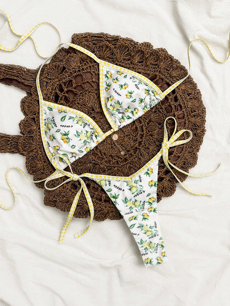 Women's Triangle Bikini with Fruity Design Mune Fashion