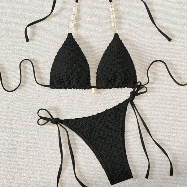 Women's Triangle Bikini with Shell Details Mune Fashion