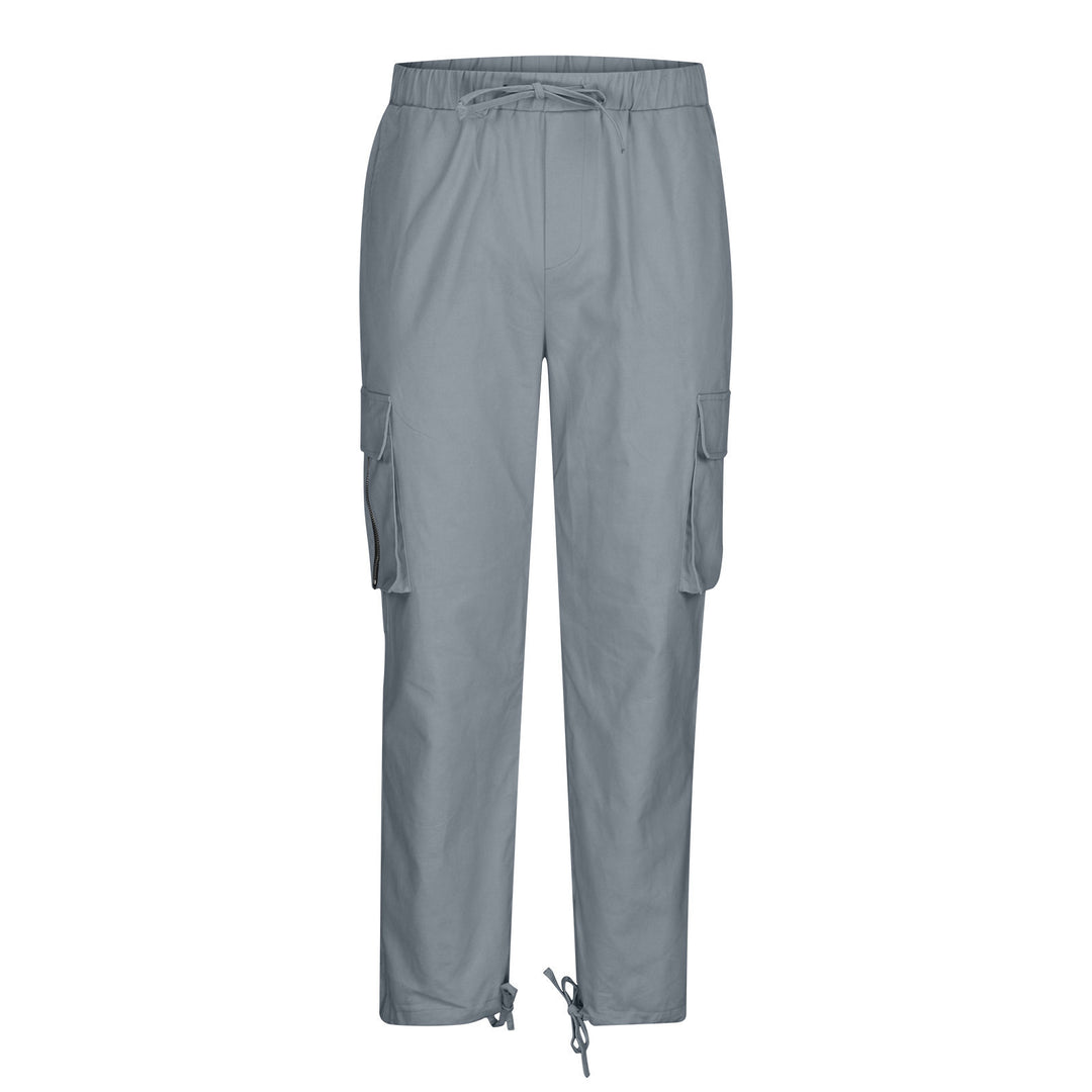 Women's casual cargo pants with elastic drawstring waistband, flap pockets, and adjustable ankle ties Mune Fashion