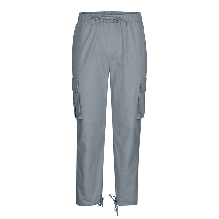 Women's casual cargo pants with elastic drawstring waistband, flap pockets, and adjustable ankle ties Mune Fashion