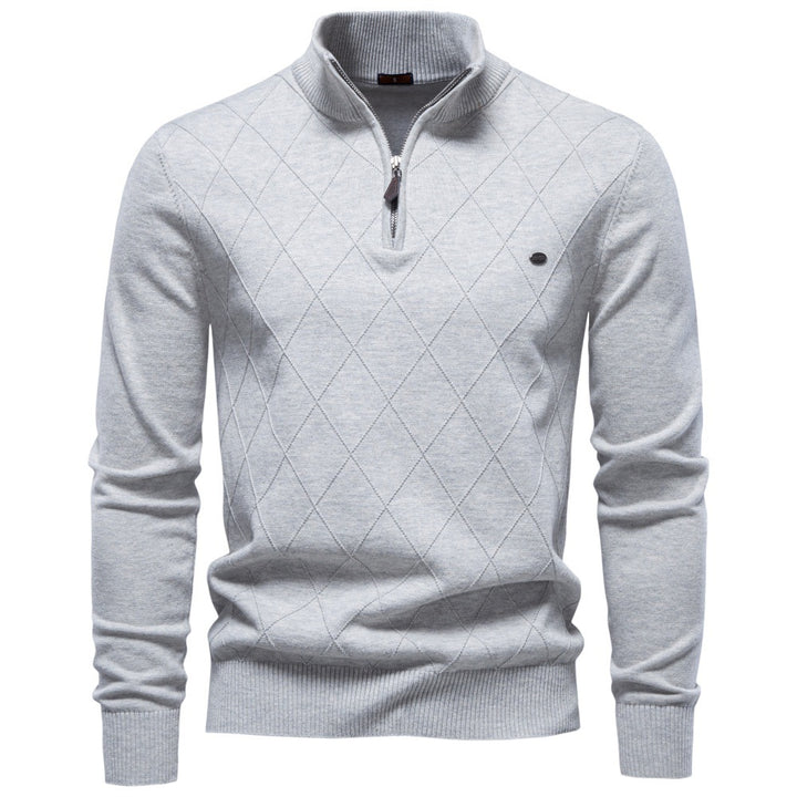 Men's knitted sweater with turtleneck and diamond pattern Mune Fashion