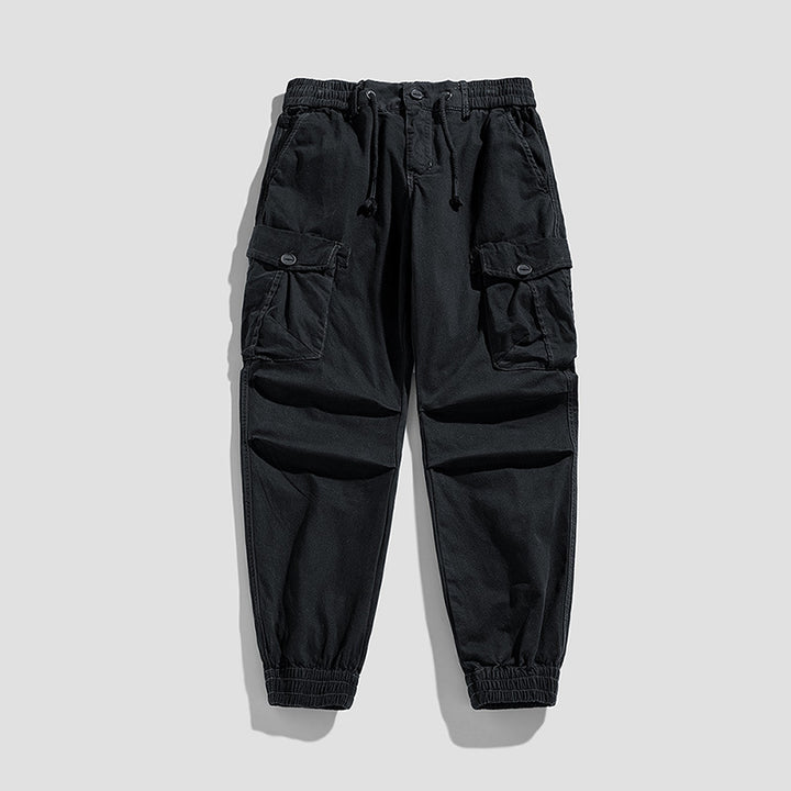 Herren Cargo-Jogger mit Tunnelzugbund, Mehrfachtaschen und elastischen Knöchelabschlüssen Mune Fashion