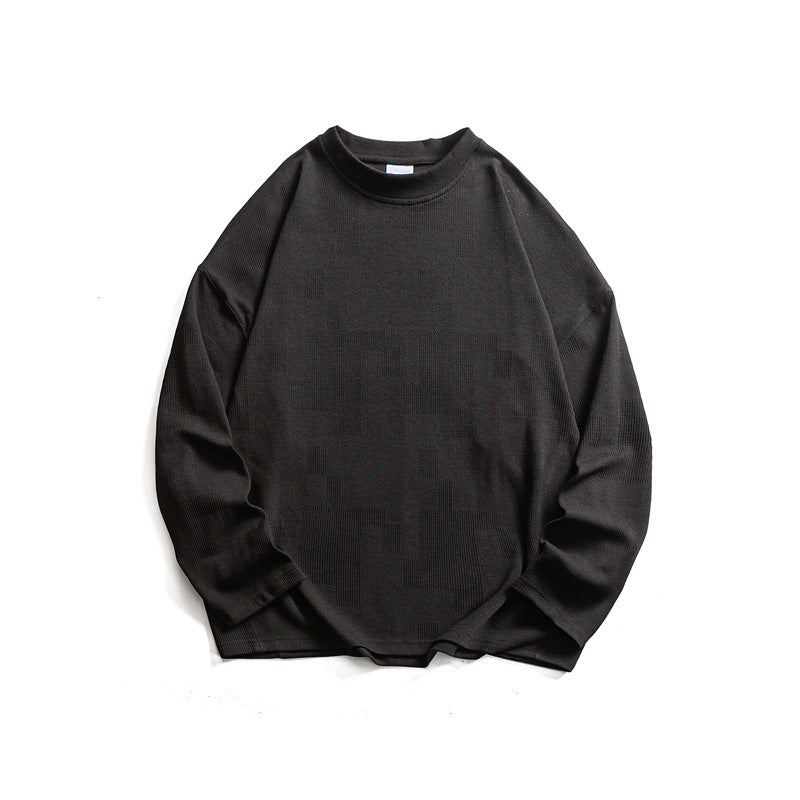 Unisex coarse structured waffle knit long sleeve sweater in oversized fit with round neckline Mune Fashion