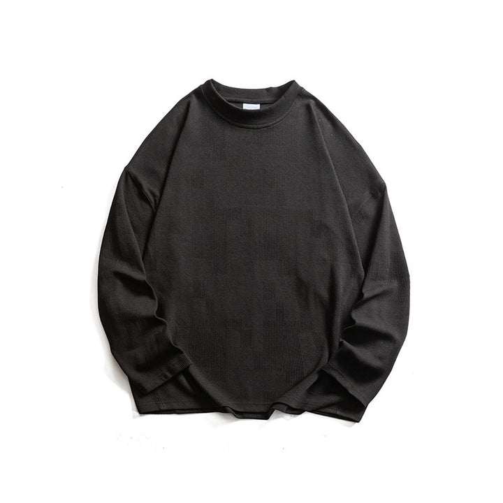 Unisex coarse structured waffle knit long sleeve sweater in oversized fit with round neckline Mune Fashion