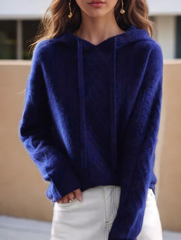 Women's cozy hoodie made of cashmere blend with cable pattern and oversized fit Mune Fashion