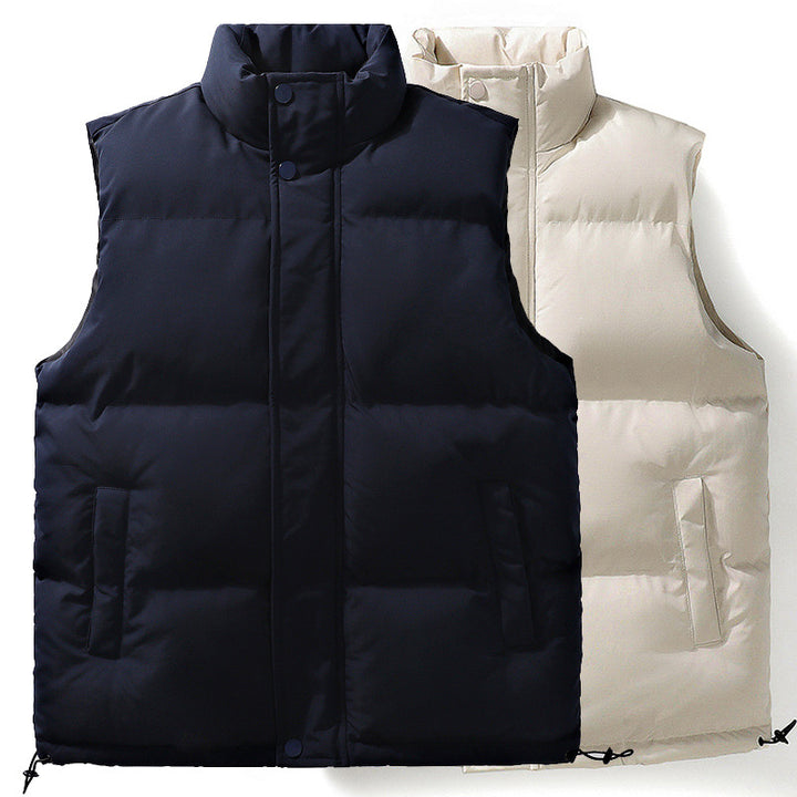 Unisex quilted vest with thermal insulation, high stand-up collar and adjustable hem Mune Fashion