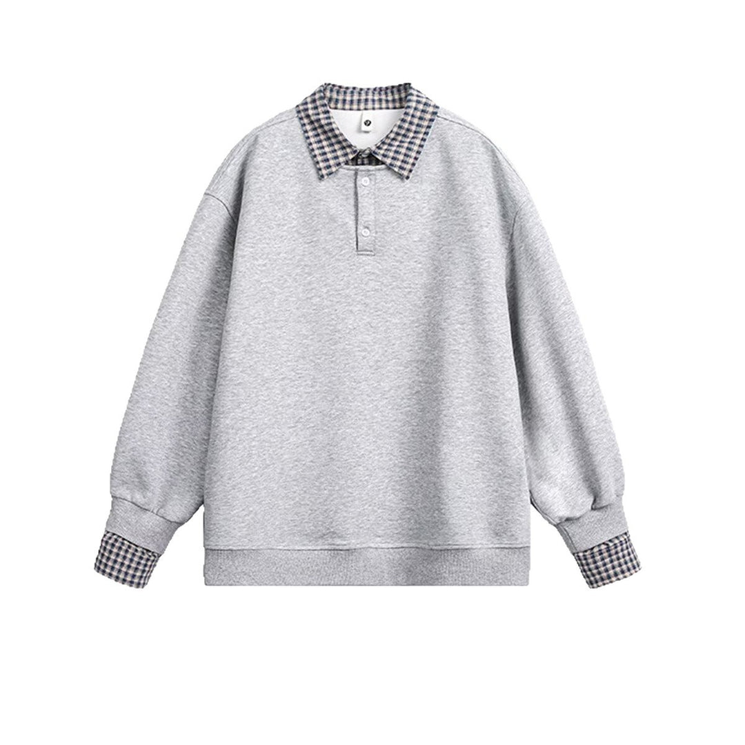 Men's Oversized Sweatshirt with Collar Mune Fashion