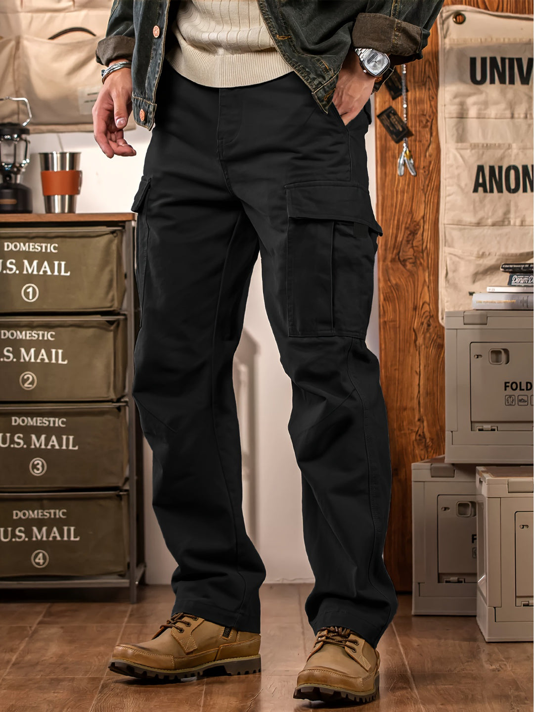 Men's Robust Cargo Pants with Practical Pockets Mune Fashion