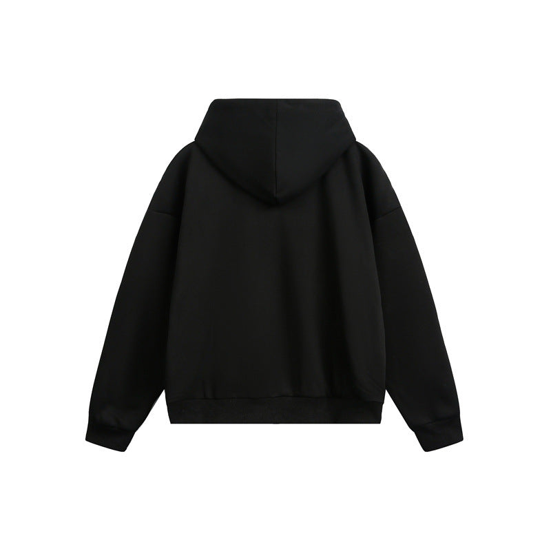 Unisex Hooded Sweat Jacket with Two-Way Zipper and Checkered Hood Lining Mune Fashion