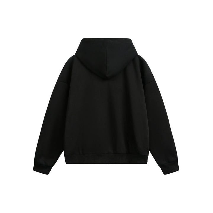 Unisex Hooded Sweat Jacket with Two-Way Zipper and Checkered Hood Lining Mune Fashion