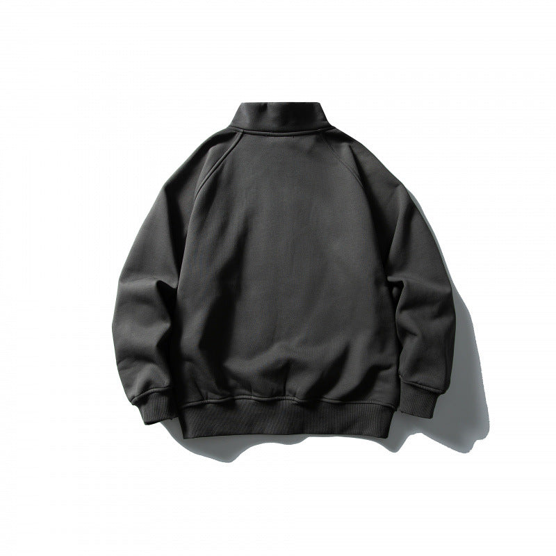 Unisex Boxy-Oversize-Zip Jacket with Stand-Up Collar, Raglan Sleeves, and Side Pockets Mune Fashion