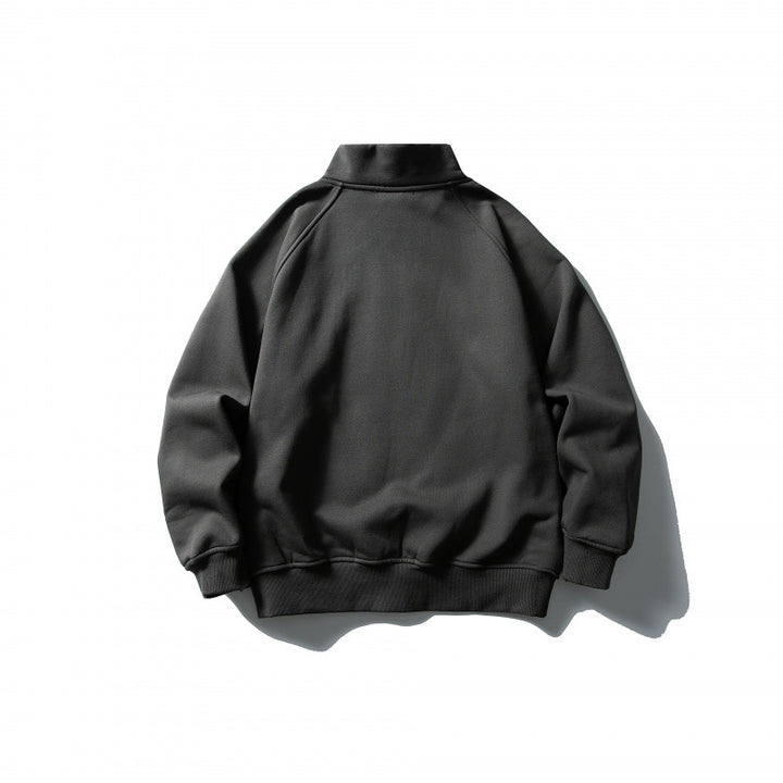 Unisex Boxy-Oversize-Zip Jacket with Stand-Up Collar, Raglan Sleeves, and Side Pockets Mune Fashion