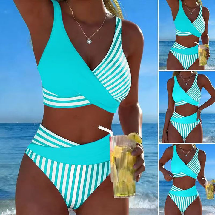 Women's Sporty Two-Piece Swimsuit with Asymmetric Design Mune Fashion