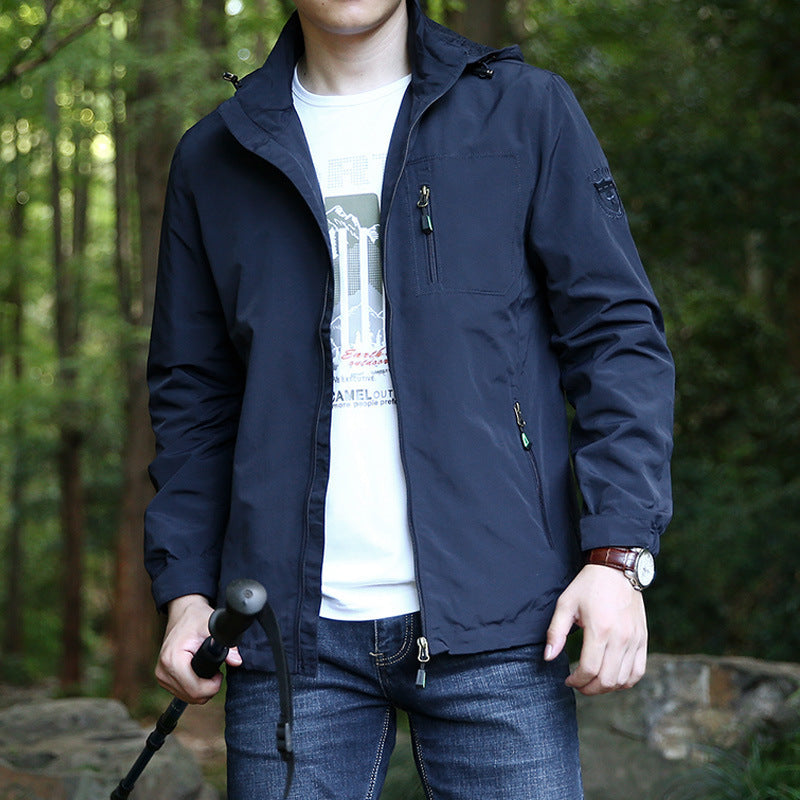 Men's Windproof Softshell Thermal Jacket with Fleece Lining and Hood Mune Fashion