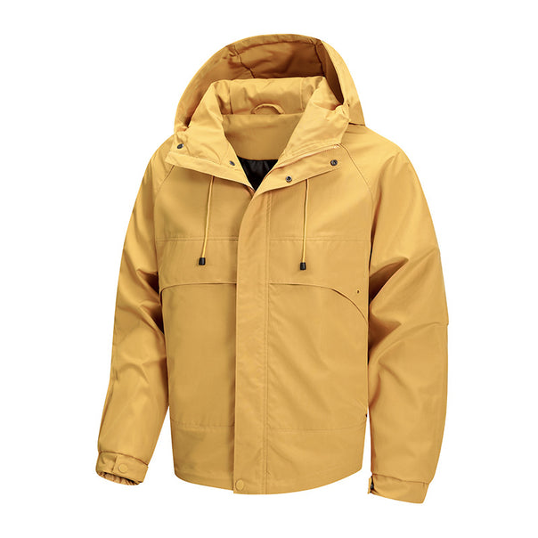 Men's urban all-weather hybrid jacket with quilted inner lining, adjustable hood, and concealed zip pockets Mune Fashion