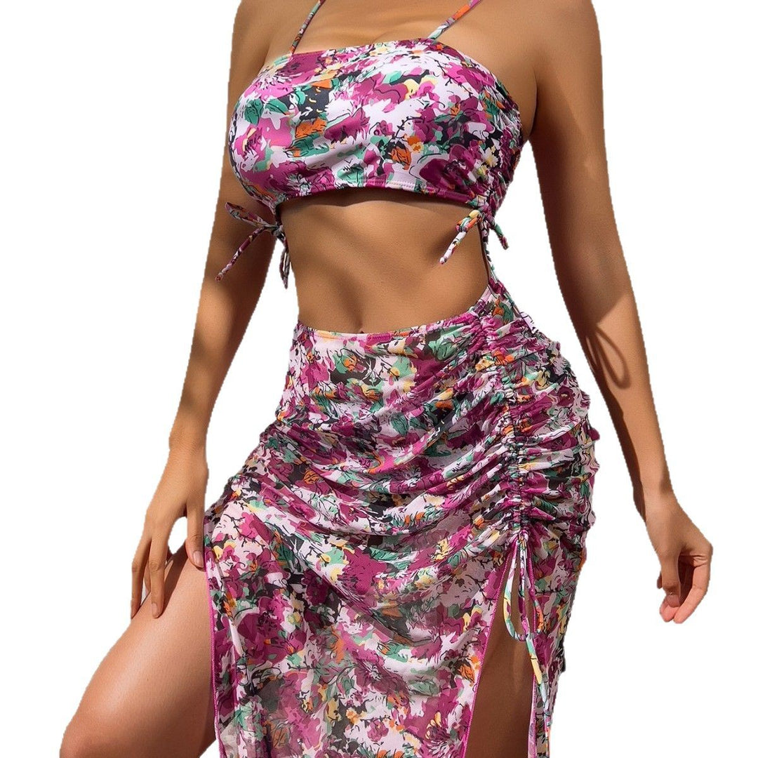 Women's Bikini Set with Floral Midi Skirt Mune Fashion