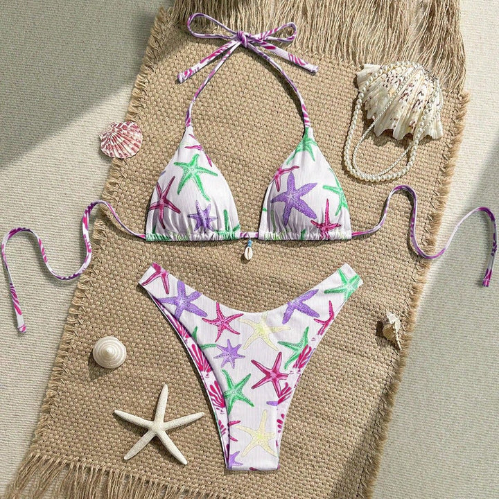 Women's triangle bikini with maritime star pattern Mune Fashion