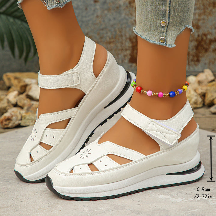 Damen Keilsandalen mit verstellbarem Klettverschluss und orthopädischer Komfortsohle Mune Fashion