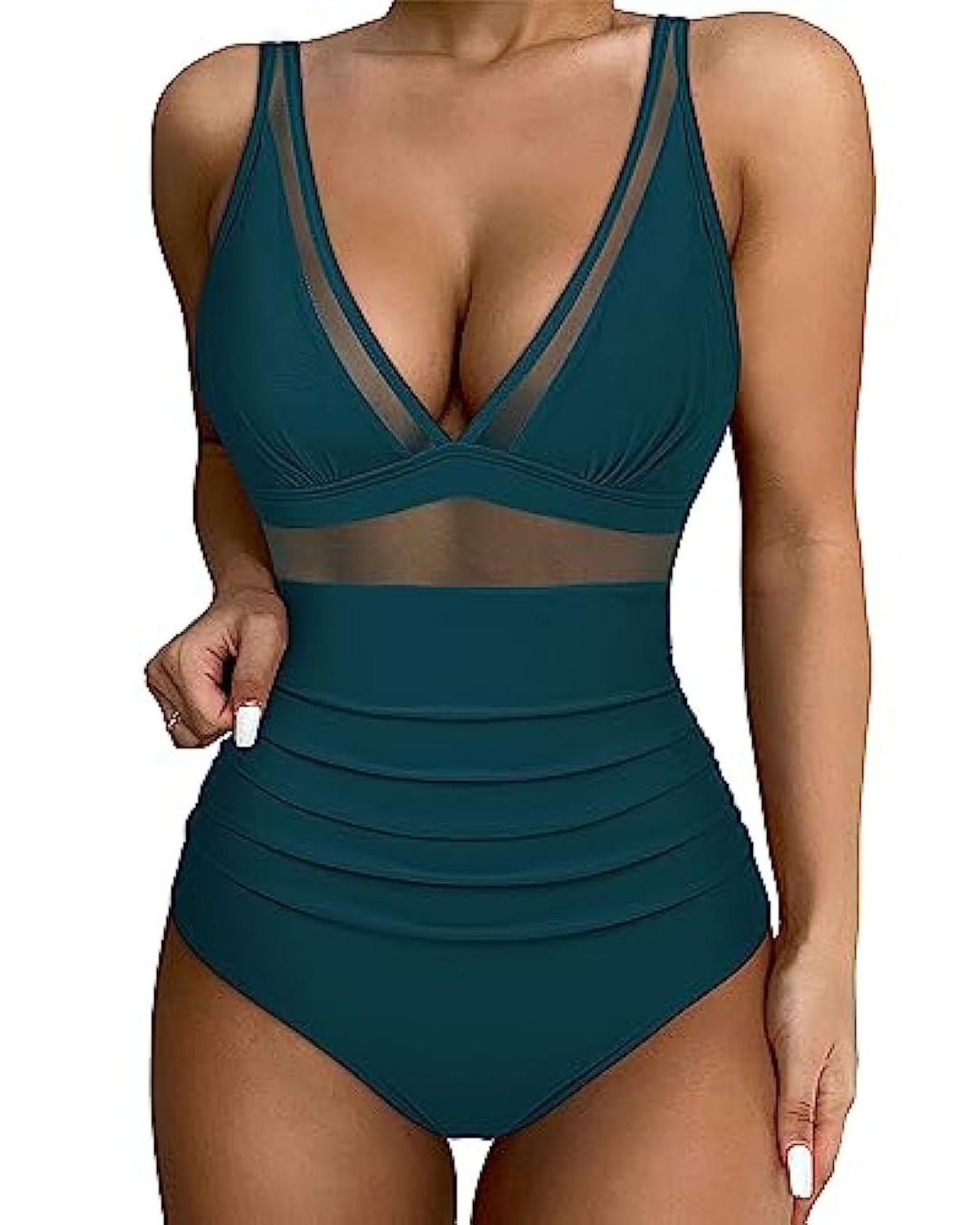 Women High-Cut Swimsuit with Transparent Inserts Mune Fashion