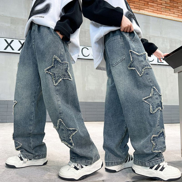 Women's Baggy Jeans with Star Applications Mune Fashion
