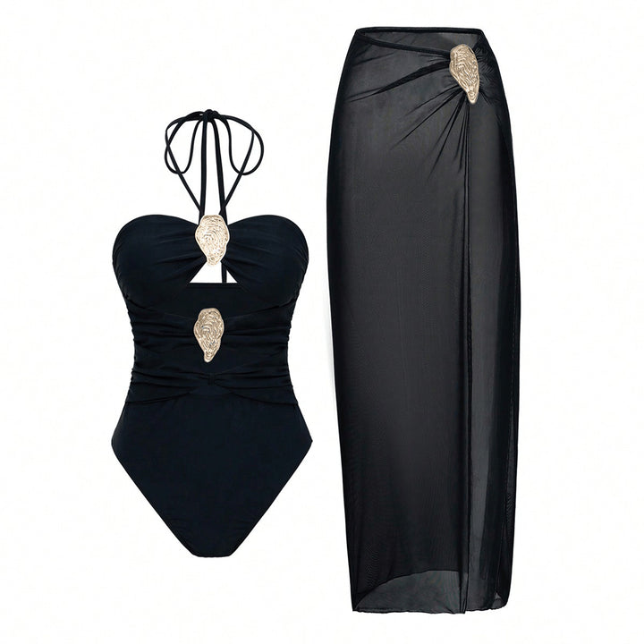 Ladies Luxurious Swimsuit with Elegant Overlay Mune Fashion