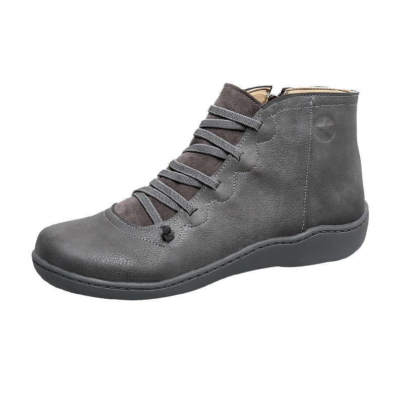 Women's comfortable lace-up bootie with ergonomic footbed, soft shaft, and flexible profile sole Mune Fashion