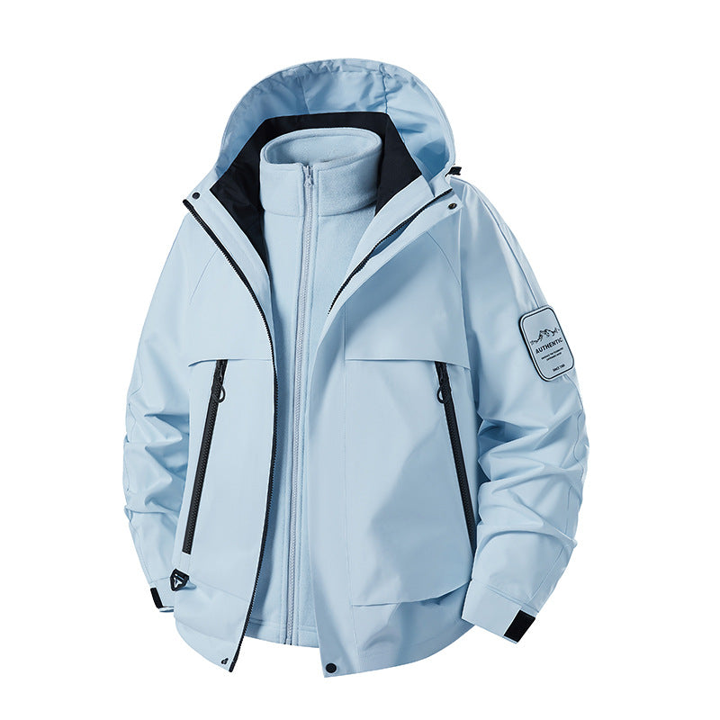 Men's multifunctional waterproof softshell rain jacket with removable fleece inner jacket Mune Fashion