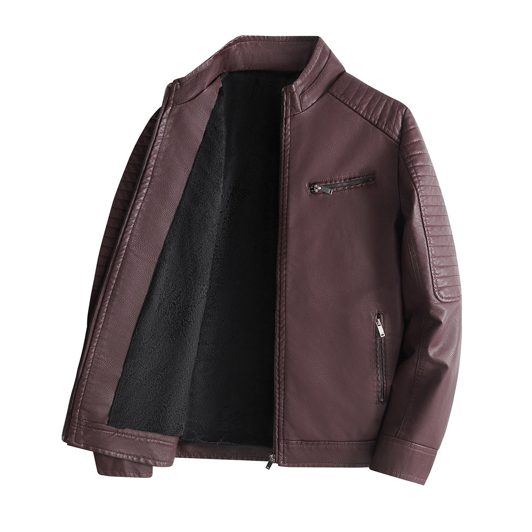 Men's Fashion Leather Jacket with Quilted Seams Mune Fashion