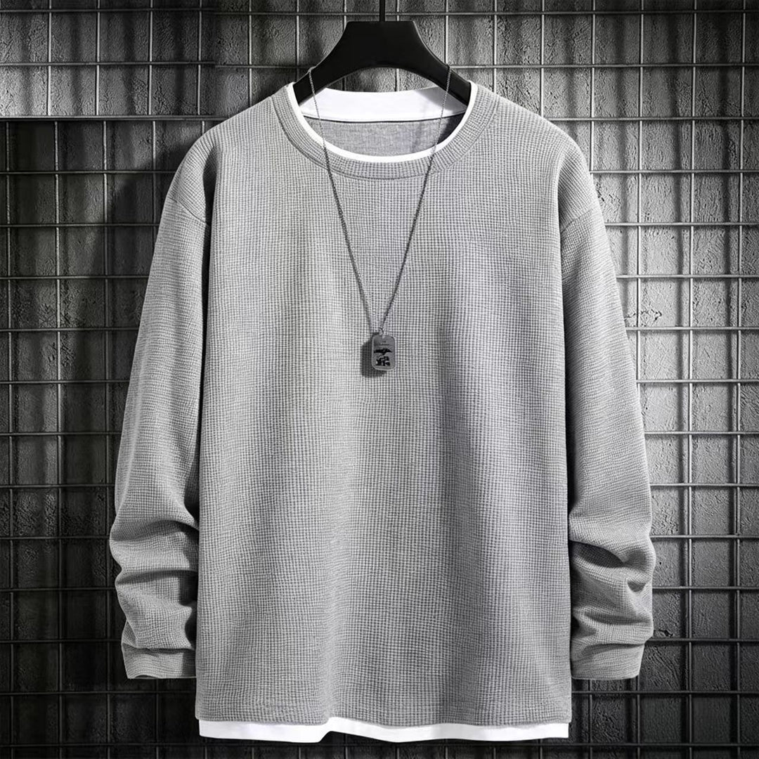 Men's Long Sleeve Shirt with Textured Design Mune Fashion