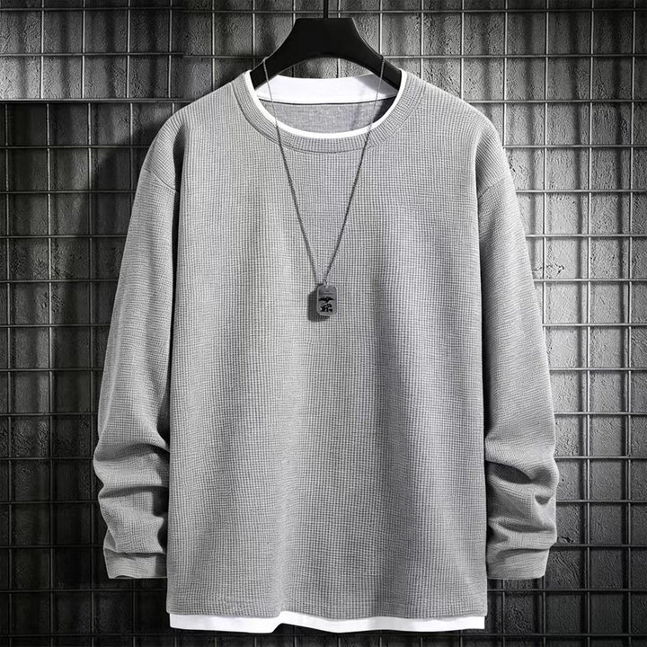 Men's Long Sleeve Shirt with Textured Design Mune Fashion