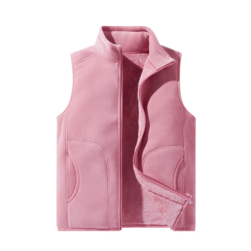 Women's lightweight microfleece vest with full zip, high collar, and soft teddy lining Mune Fashion