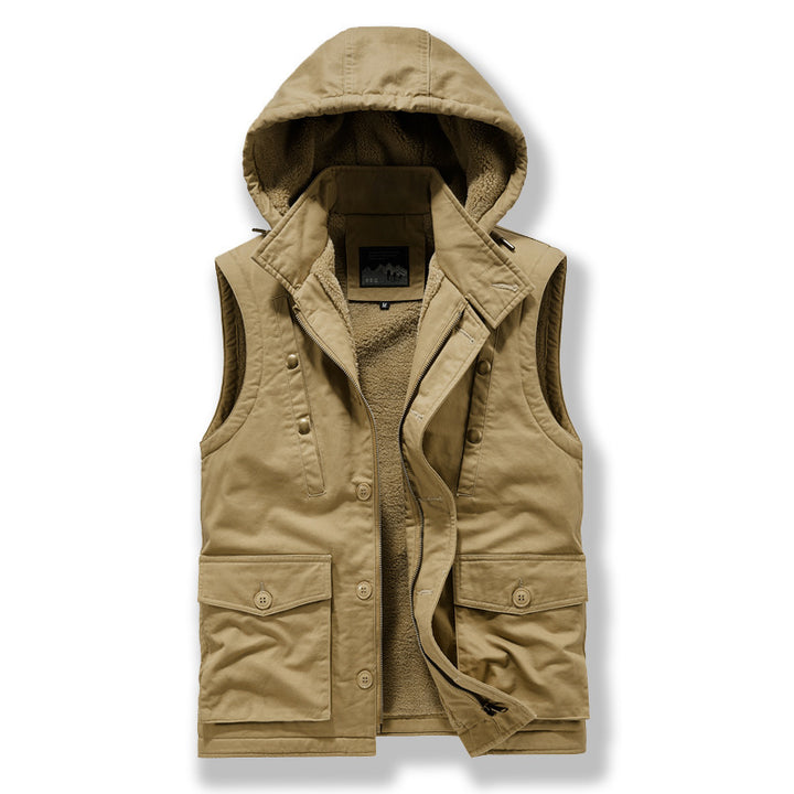 Men's padded utility vest with teddy lining and hood Mune Fashion