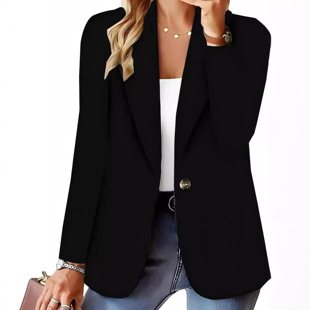 Women's Oversized Blazer with Shawl Collar, Single-button Closure and Structured Look Mune Fashion