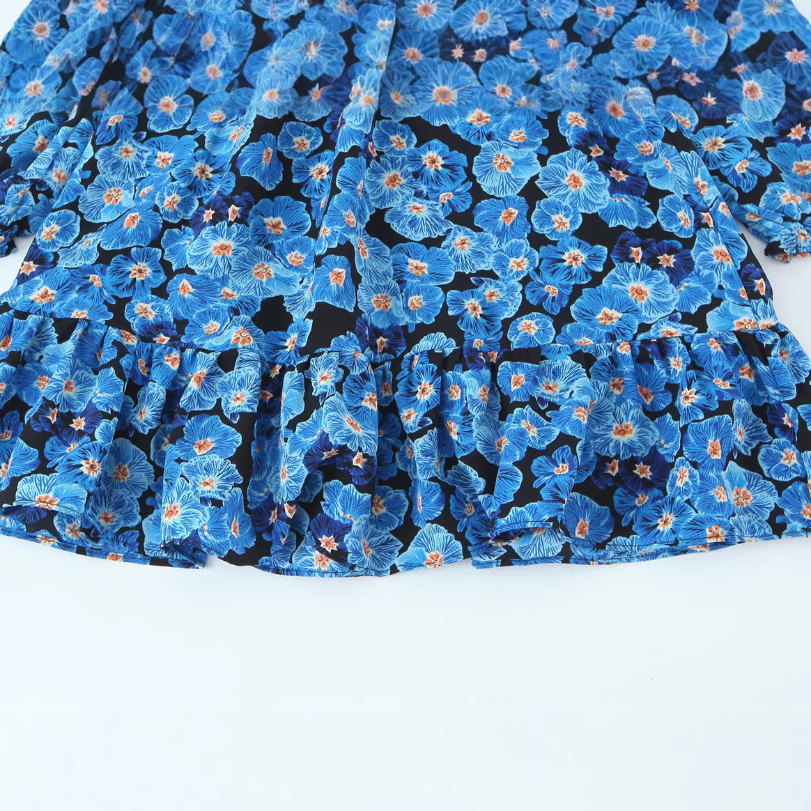 Women Short Dress with Off-Shoulder Neckline, Smocked Bodice and Ruffled Skirt Mune Fashion