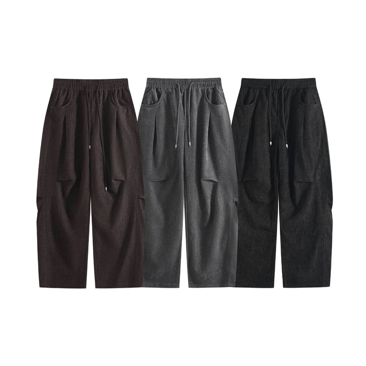 Women's Loose Cropped Comfort Cargo Pants with Elastic Drawstring Waist and Patch Pockets Mune Fashion