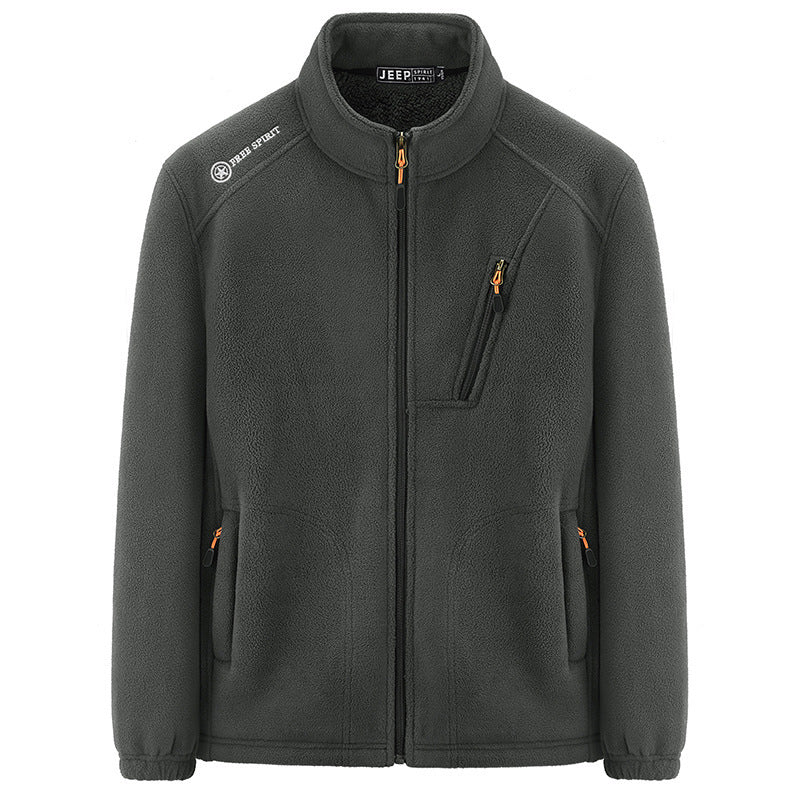 Men's thermal fleece jacket with Sherpa lining, stand-up collar and zippered pockets Mune Fashion