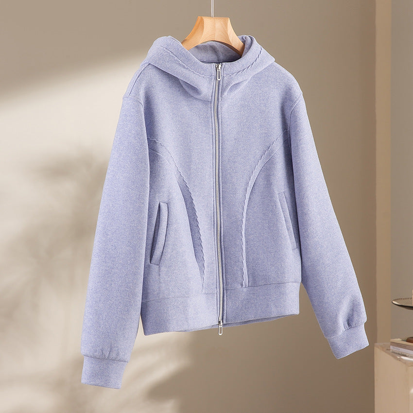 Women's Soft High-Waist Jogging Pants made of Teddy Fleece with Wide Leg and Drawstring Mune Fashion