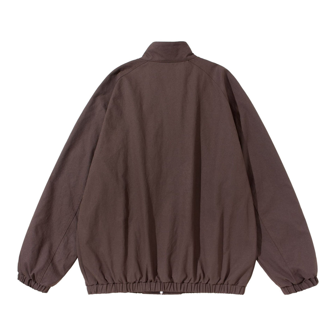 Unisex Short Cut Boxy Blouson with Stand-up Collar, Collar Tab and Elastic Hem Mune Fashion